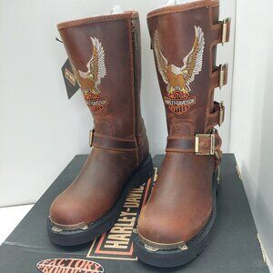 GENUINE HARLEY DAVIDSON Women's Corley 10-Inch Brown Motorcycle Boots D87306